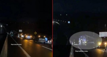 Acidente envolvendo caminh�es interdita a SP-294 pr�ximo a Mar�lia