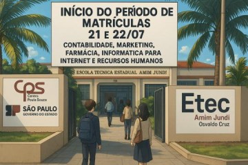 Convoca��o para matr�cula Vestibulinho 2� semestre 2025 � Etec Amim Jundi