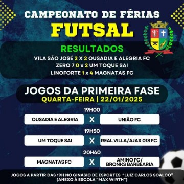 Tr�s jogos fazem reta final de classifica��o no Campeonato de F�rias de Osvaldo Cruz