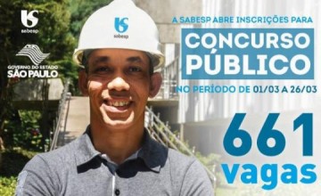 Sabesp abre concurso para 661 vagas