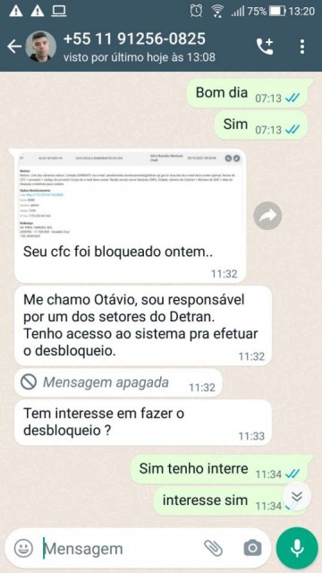 Golpista pede R$ 20 mil para desbloquear sala de provas de auto escola de OC