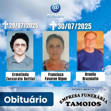 Portal Ocnet informa os falecimentos desta ter�a-feira (29) e quarta-feira (30)