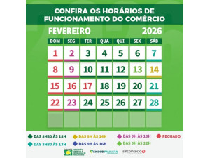 Com�rcio de Osvaldo Cruz tem hor�rios especiais durante o m�s de fevereiro
