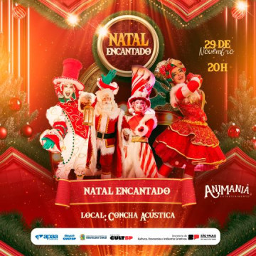 Natal Encantado re�ne magia, m�sica e neve na Concha Ac�stica neste s�bado em Osvaldo Cruz