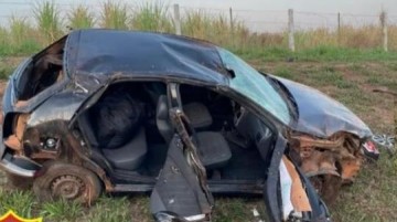 Morador de Parapu� fica gravemente ferido em acidente na rodovia Marechal Rondon em Pen�polis