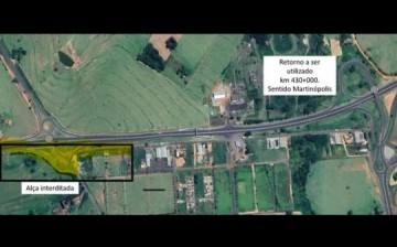 Obras em pavimento interditam al�a no km 431 da Rodovia Assis Chateaubriand, em Martin�polis, a partir desta ter�a-feira, 15