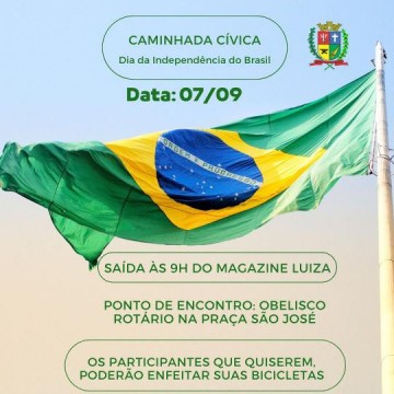 7 de Setembro ter desfile e comemorao no centro de Osvaldo Cruz