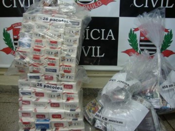 Civil de Dracena apreende dinheiro, cigarros contrabandeados e CDs piratas