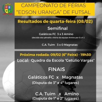 Campeonato de F�rias de Futsal �Edson Uranga� conhece os finalistas