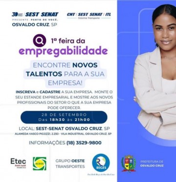 Sest-Senat anuncia Primeira Feira de Empregabilidade