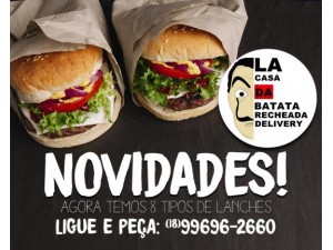 A La Casa da Batata Recheada Delivery est com uma novidade: lanches com hambrguer artesanal