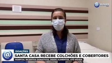 V�DEO: Santa Casa recebe colch�es e cobertores