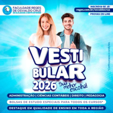 Faculdade Reges de Osvaldo Cruz aplica diariamente prova digital do seu vestibular 2026