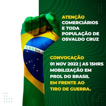 Rua defronte o Tiro de Guerra ser� local de manifesta��o hoje � tarde por grupo 'em prol do Brasil'