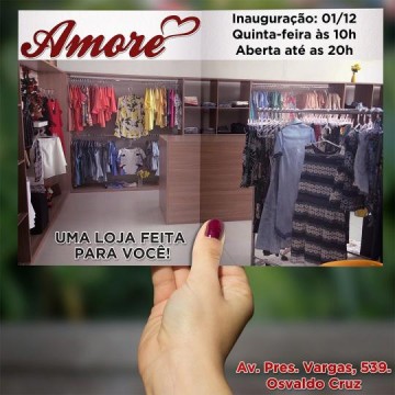 Amore inaugura nesta quinta-feira em Osvaldo Cruz