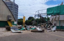 Explos�es em t�neis de gr�os deixam feridos e causam destrui��o em cooperativa de C�ndido Mota