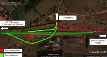 Al�a Oeste que liga SP-270 � SP-425 � interditada para obras