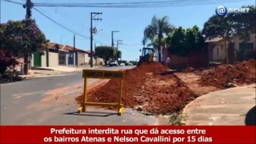 VDEO: Trnsito entre as ruas Manoel do Santos e Yutaka Abe estar interditado para obras no asfalto