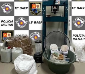 BAEP fecha refinaria e apreende drogas e materiais para preparo