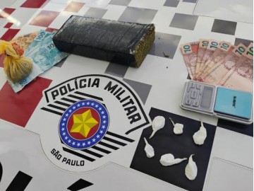 Pol�cia Militar prende homem por tr�fico de drogas em Adamantina ontem, 08