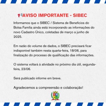 Sistema do Bolsa Fam�lia permanece indispon�vel nesta quarta para atualiza��o de cadastros