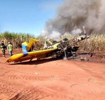 Polcia Civil investiga acidente com aeronave agrcola na zona rural de Junqueirpolis