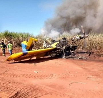 Pol�cia Civil investiga acidente com aeronave agr�cola na zona rural de Junqueir�polis