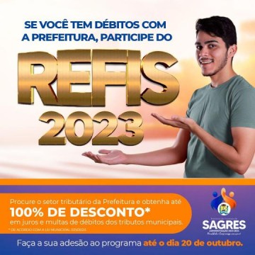 Prefeitura de Sagres anuncia Refis 2023: pague dbitos em aberto com 100% de descontos em juros e multas