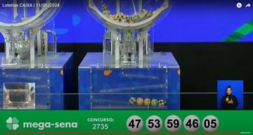 Ningu�m acerta as seis dezenas da Mega-Sena 2735, e pr�mio vai a R$ 40 milh�es