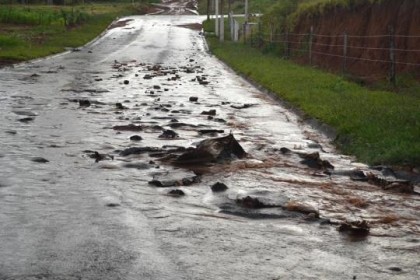 Situa��o da rua Ip�, ap�s chuvas da semana passada- Foto: Cristiano Nascimento