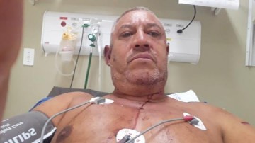 Seguran�a Z� Roberto leva facadas e sobrevive, segundo ele, gra�as a uma corrente com crucifixo em assalto na cidade de Echapor�