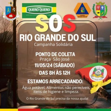 Defesa Civil monta ponto de recolhimento de donativos  vtimas do Rio Grande do Sul na Praa So Jos