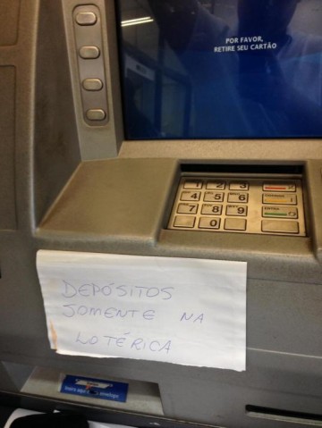 Caixas eletr�nicos da CEF de Osvaldo Cruz est�o sem op��o para clientes fazerem dep�sitos