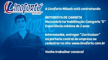V�DEO: Linoforte M�veis anuncia emprego para motorista