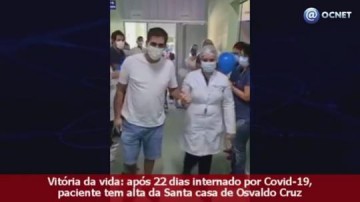 VDEO: 22 dias depois, 8 deles intubado, paciente recebe alta da Santa Casa de Osvaldo Cruz