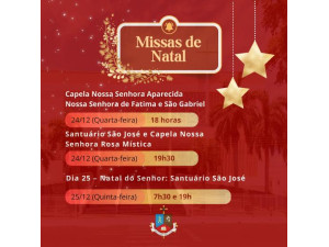 Santu�rio S�o Jos� divulga programa��o de missas para o fim de ano