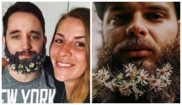 Noivos usam barbas floridas em casamentos e lanam tendncias