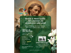 Santu�rio S�o Jos� celebra padroeiro com missas, prociss�o e almo�o especial nesta quinta-feira