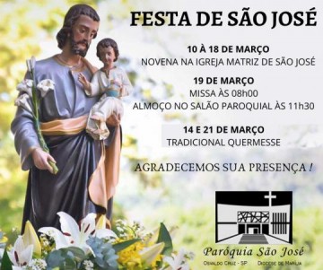 Cat�licos de Osvaldo Cruz j� organizam Festa do Padroeiro S�o Jos�