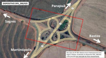 Obras interditam al�as de acesso a Sagres e Bastos na Rodovia Assis Chateaubriand, em Parapu�