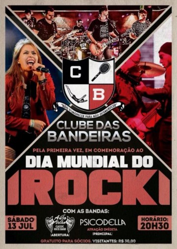 Clube das Bandeiras marca o Dia Mundial do Rock com show de duas bandas