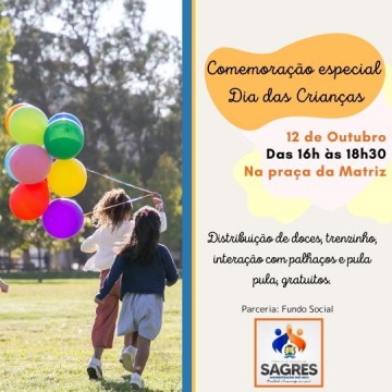 V�DEO: Sagres comemora o Dia das Crian�as com v�rias atra��es na Pra�a da Matriz