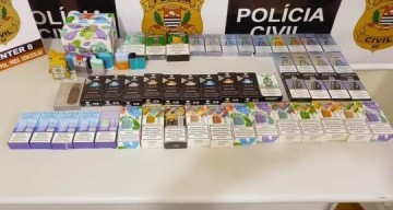 Opera��o N�o Pod apreende mais de 160 cigarros eletr�nicos e ess�ncias, em Pres. Venceslau