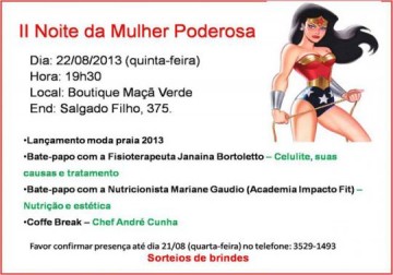 Ma�� Verde convida voc� para participar da II noite da Mulher Poderosa