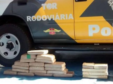 Pol�cia apreende 23 kg de drogas s�o apreendidas em fundo falso de carro