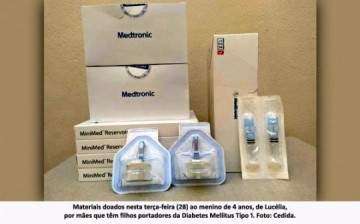 M�es de filhos diab�ticos doam materiais e socorrem menino de Luc�lia insulino dependente
