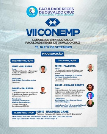 Faculdade Reges de Osvaldo Cruz realiza o 7� Conemp