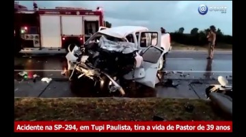 V�DEO: Acidente mata Pastor em Tupi Paulista