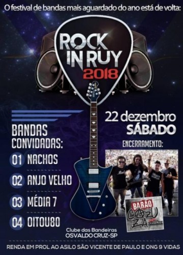 Rock In Ruy tem atra��es definidas para 2018
