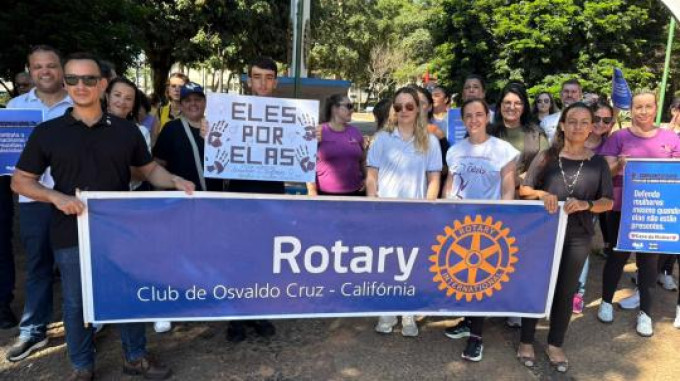 Caminhada 'Eles por Elas' re�ne comunidade em Osvaldo Cruz para conscientiza��o contra viol�ncia � mulher